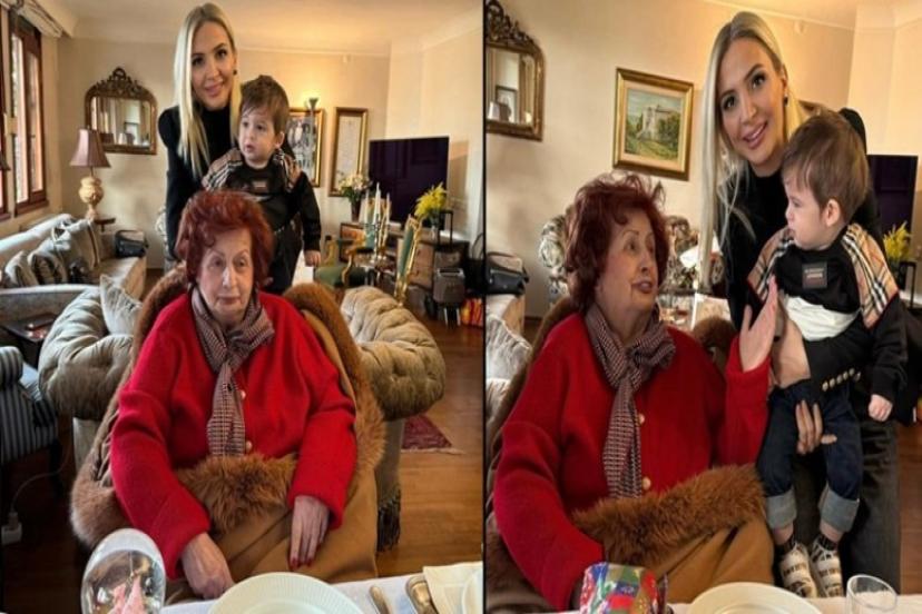 Merve Mermer ve oğlu Aslan, Türkan Sabancı’yı evinde ziyaret etti